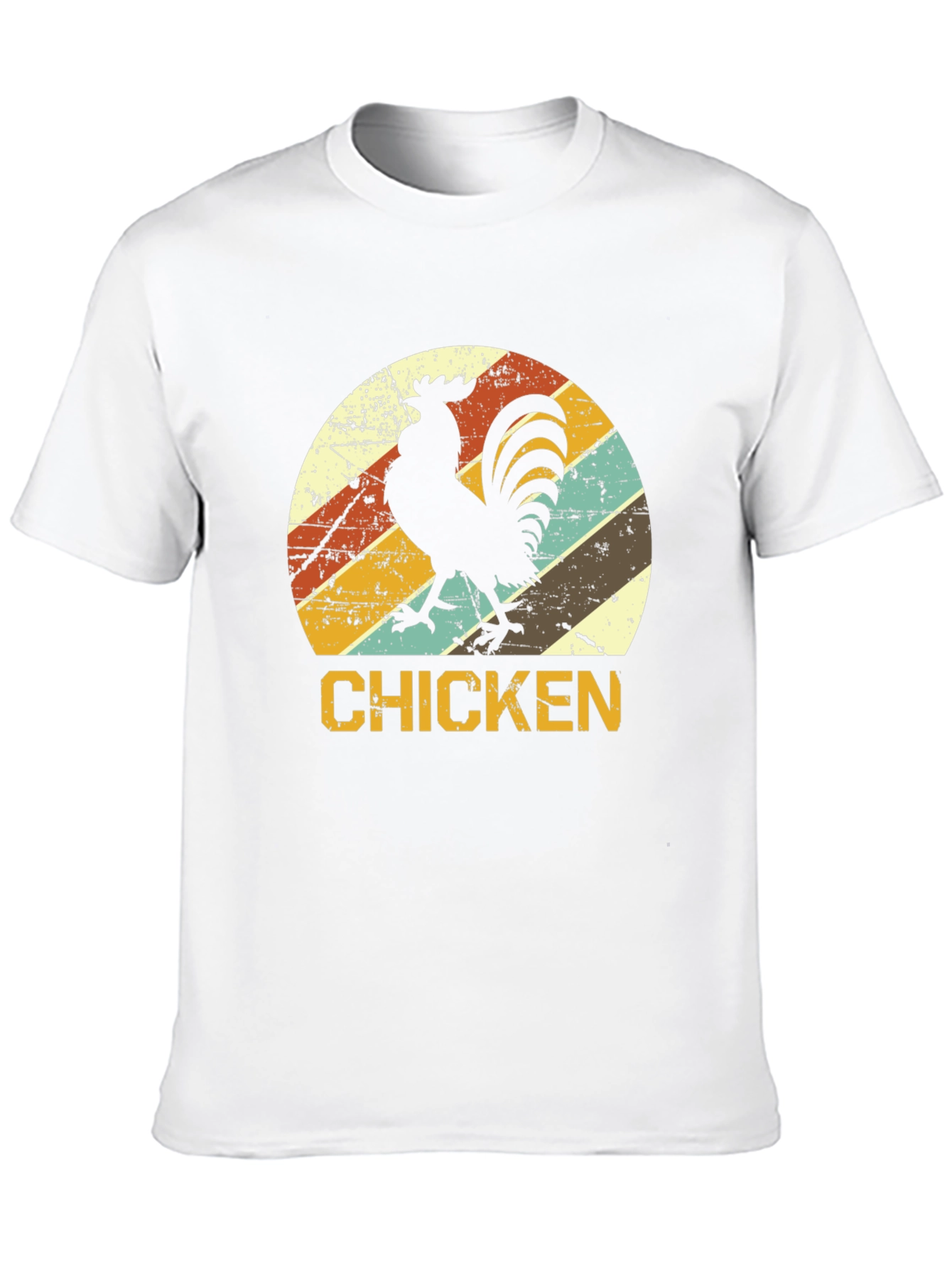Retro Chicken Graphic T-Shirt - Black