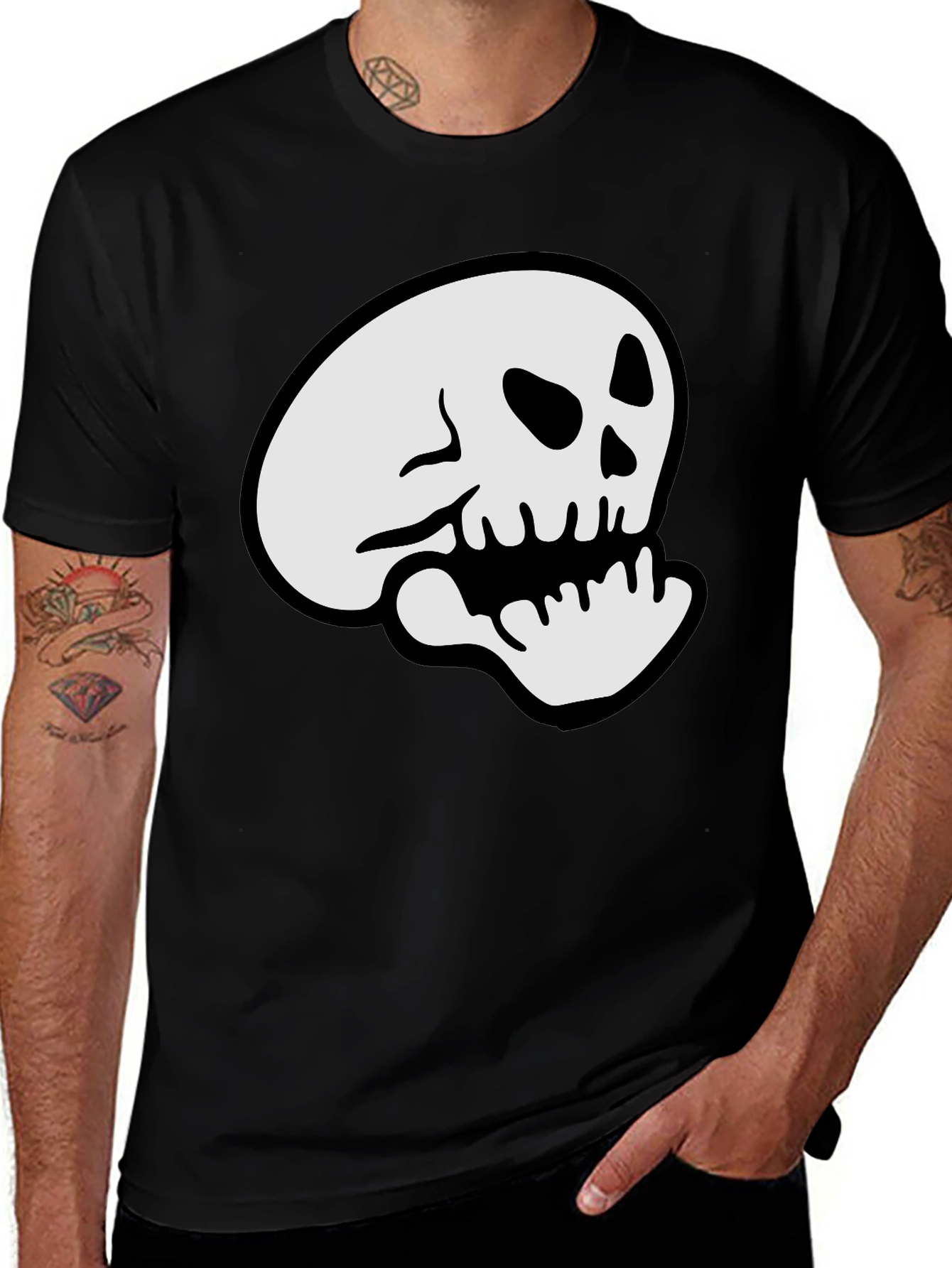 Skull Graphic Black T-Shirt - Casual Comfort