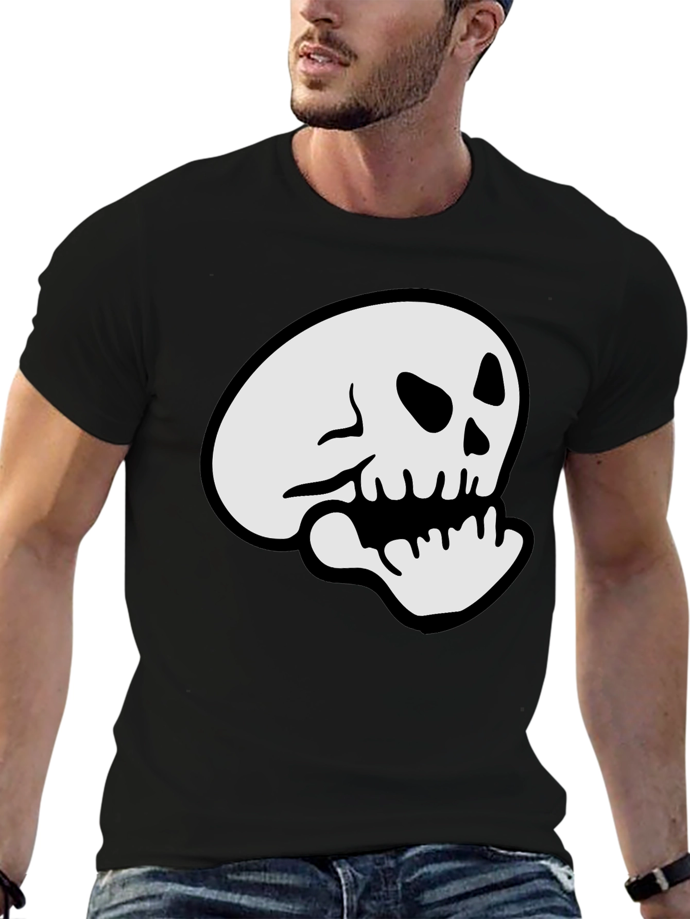 Skull Graphic Black T-Shirt - Casual Comfort