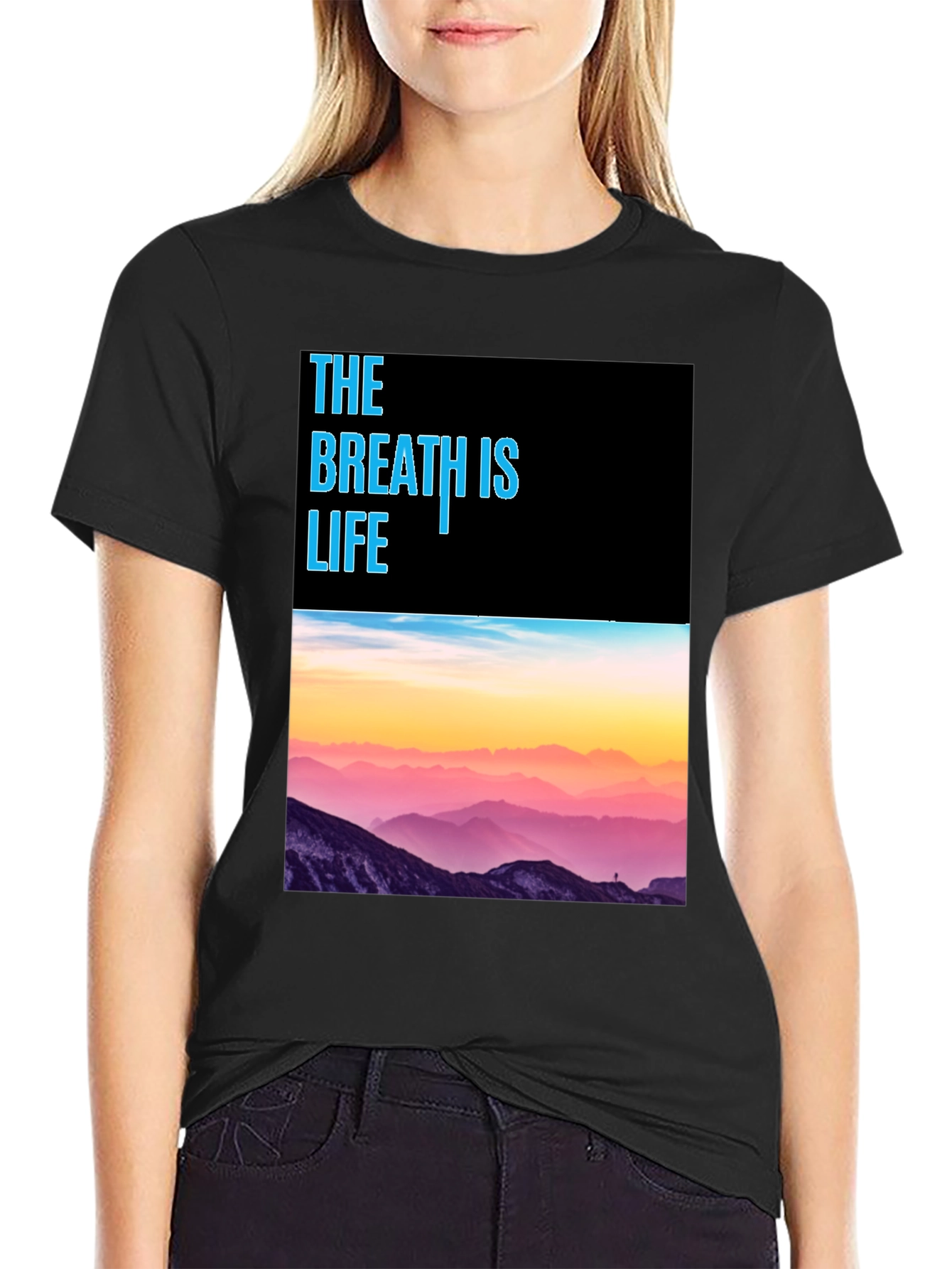 Breath is Life Graphic Tee - Mountain Scene