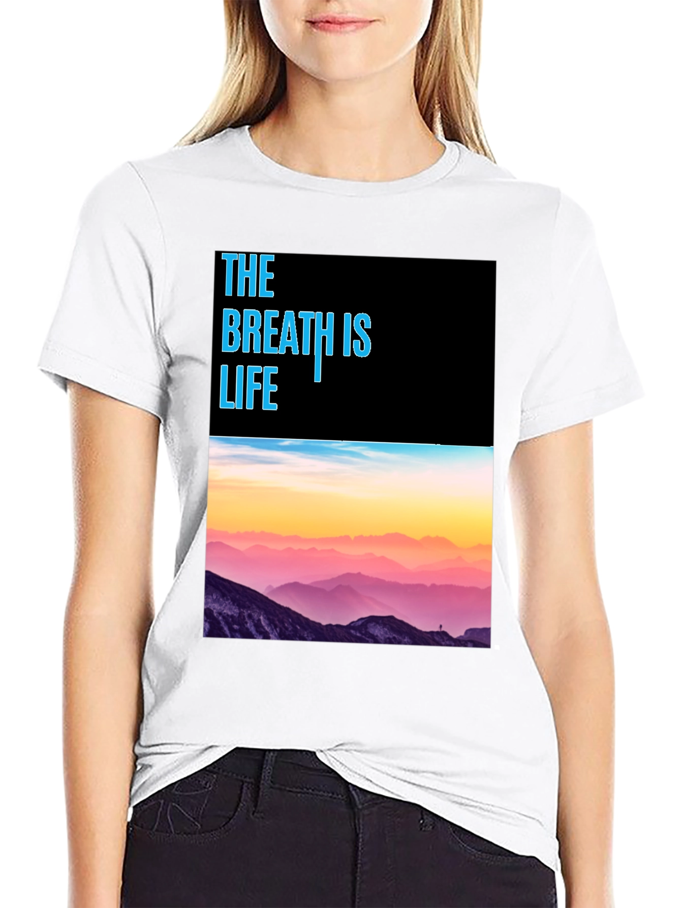 Breath is Life Graphic Tee - Mountain Scene