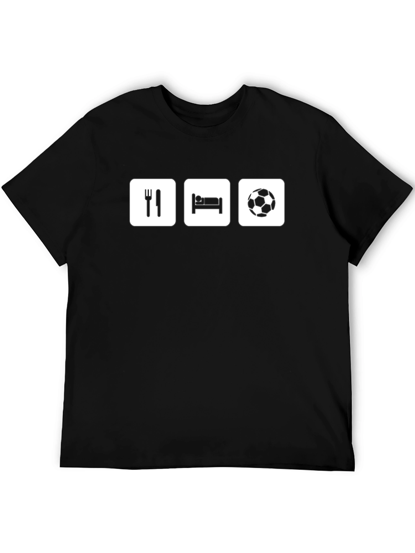 Eat Sleep Soccer Black Graphic T-Shirt