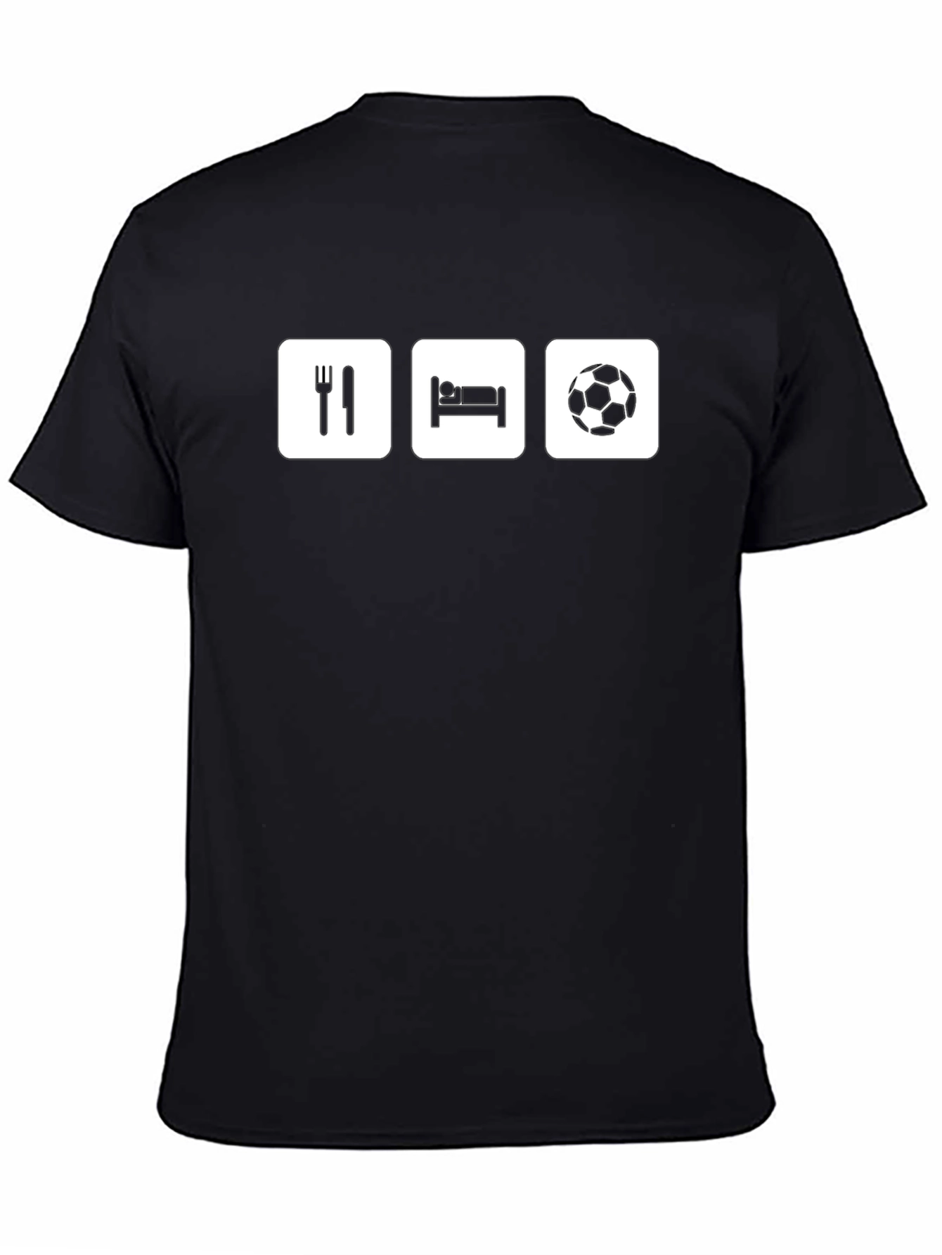 Eat Sleep Soccer Black Graphic T-Shirt