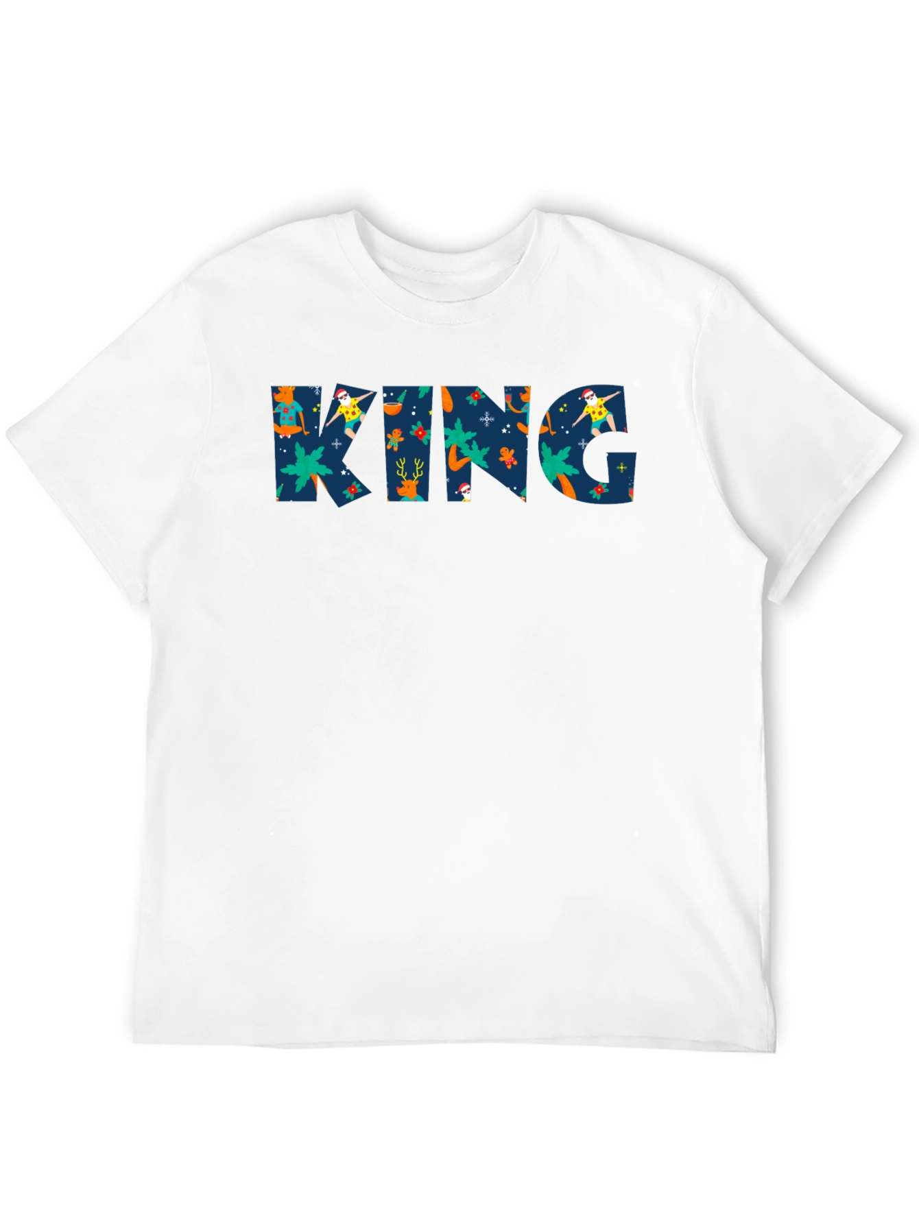KING Christmas Pattern Tee - Holiday Style