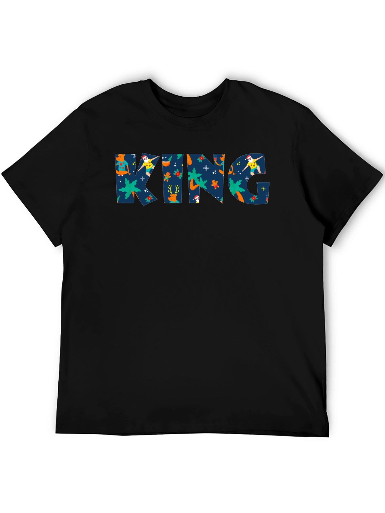 KING Christmas Pattern Tee - Holiday Style