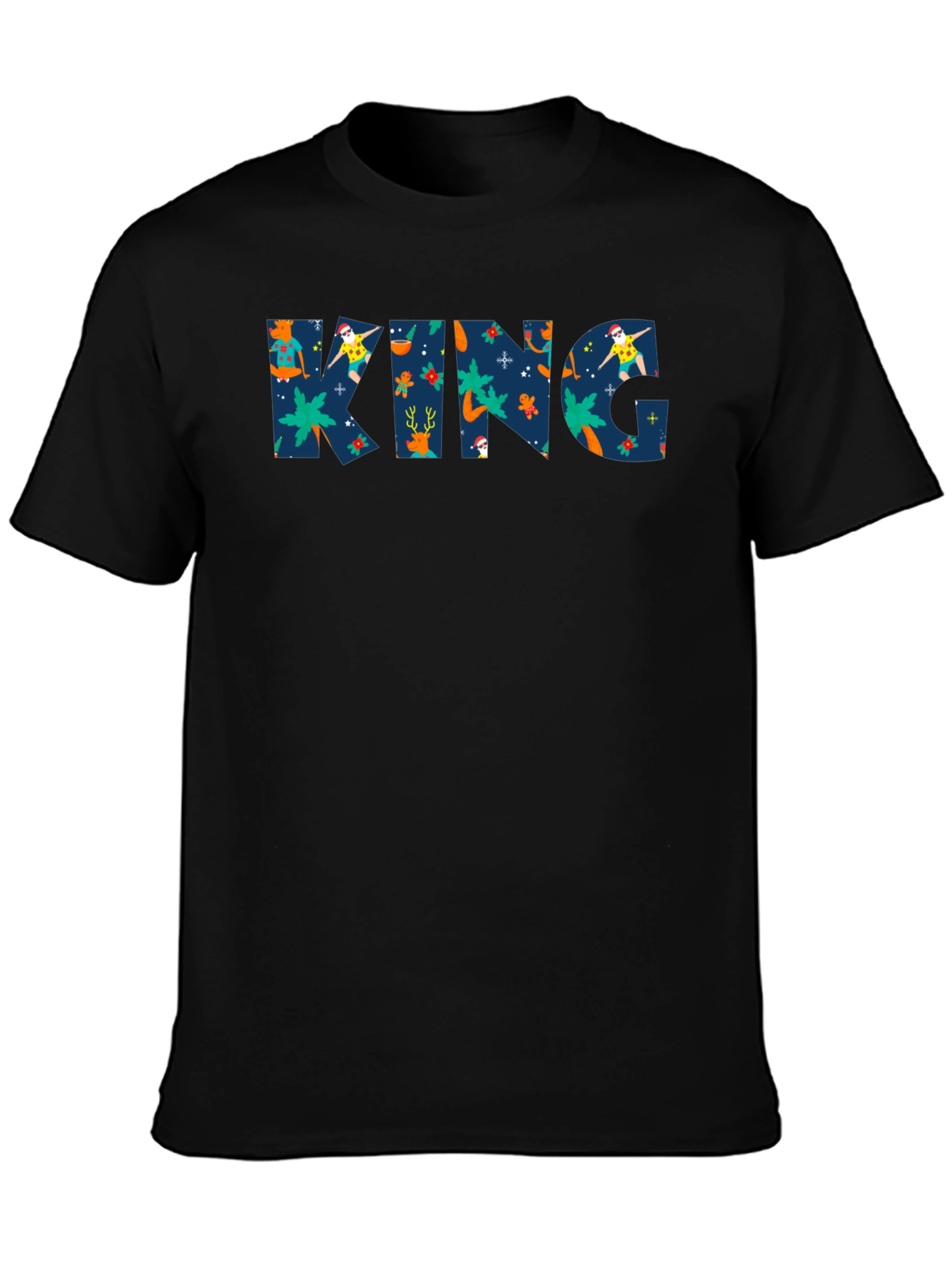 KING Christmas Pattern Tee - Holiday Style