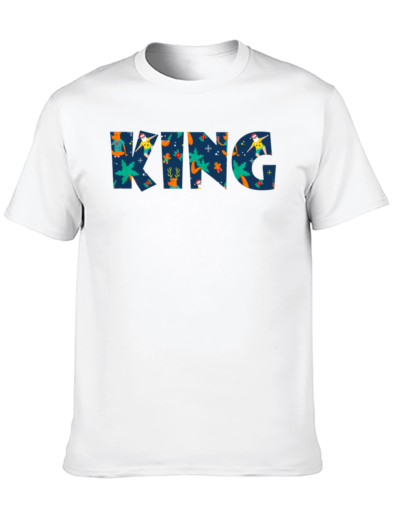 KING Christmas Pattern Tee - Holiday Style