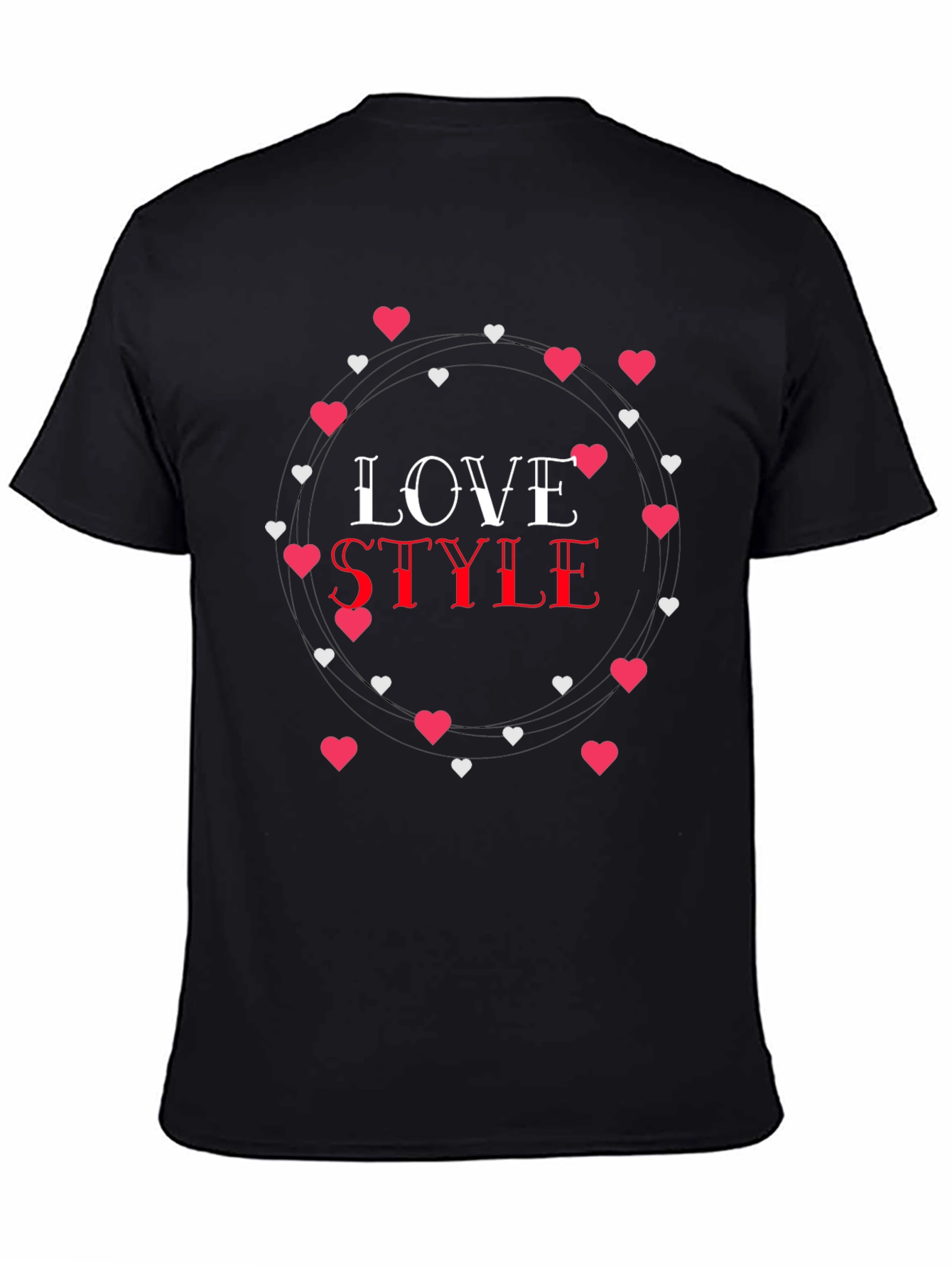Love Style Graphic Print Black T-Shirt