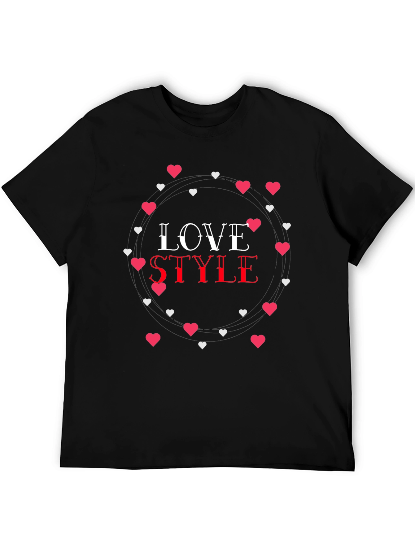 Love Style Graphic Print Black T-Shirt