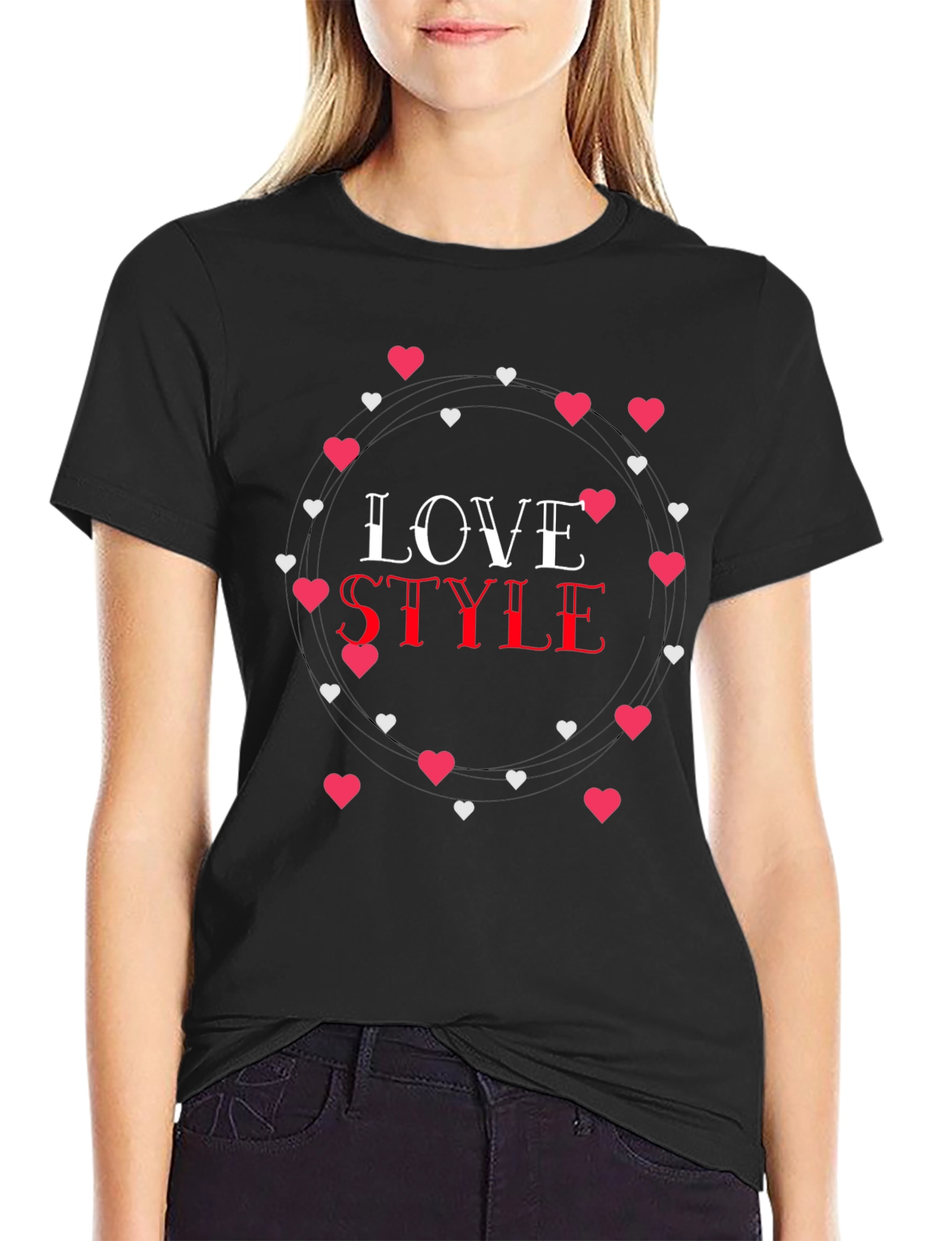 Love Style Graphic Print Black T-Shirt