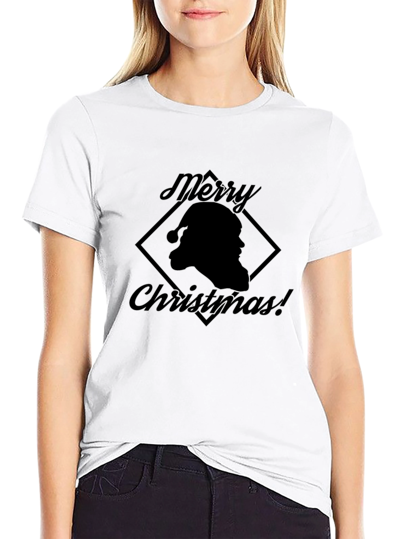 Merry Christmas Santa T-Shirt - Black Holiday Tee