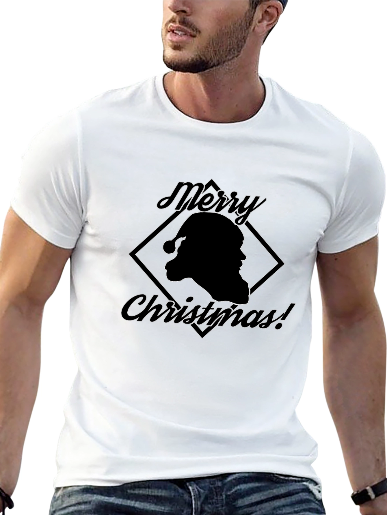 Merry Christmas Santa T-Shirt - Black Holiday Tee