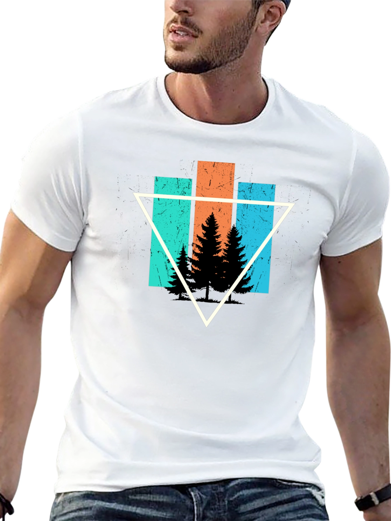 Nature Triangle Graphic Tee - Black
