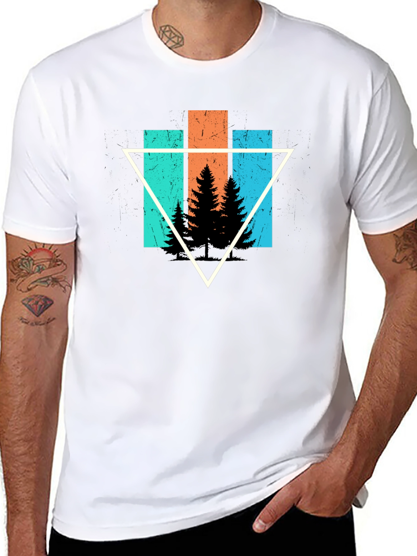 Nature Triangle Graphic Tee - Black