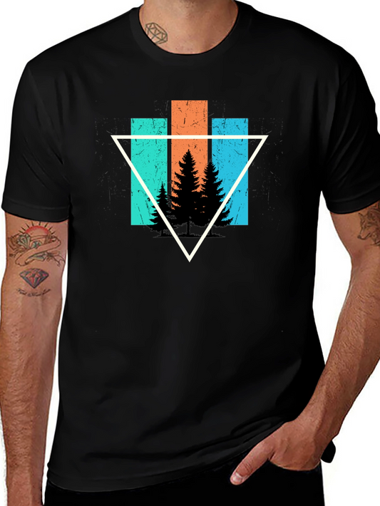 Nature Triangle Graphic Tee - Black