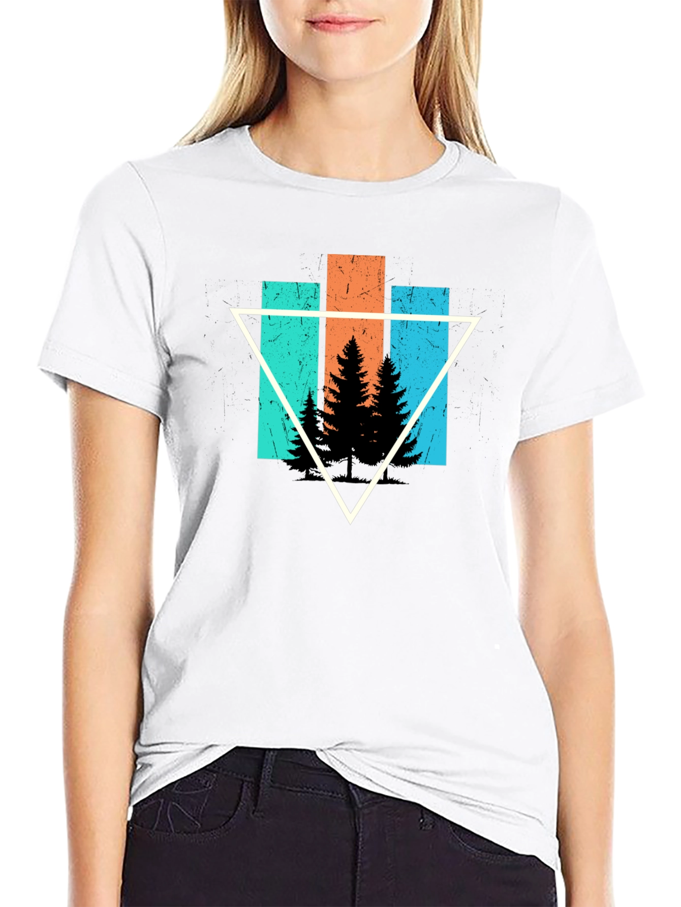 Nature Triangle Graphic Tee - Black