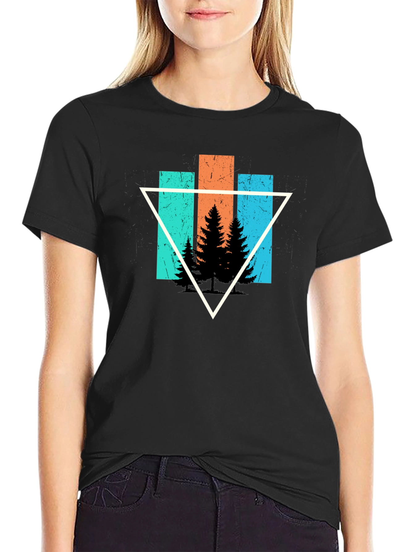 Nature Triangle Graphic Tee - Black