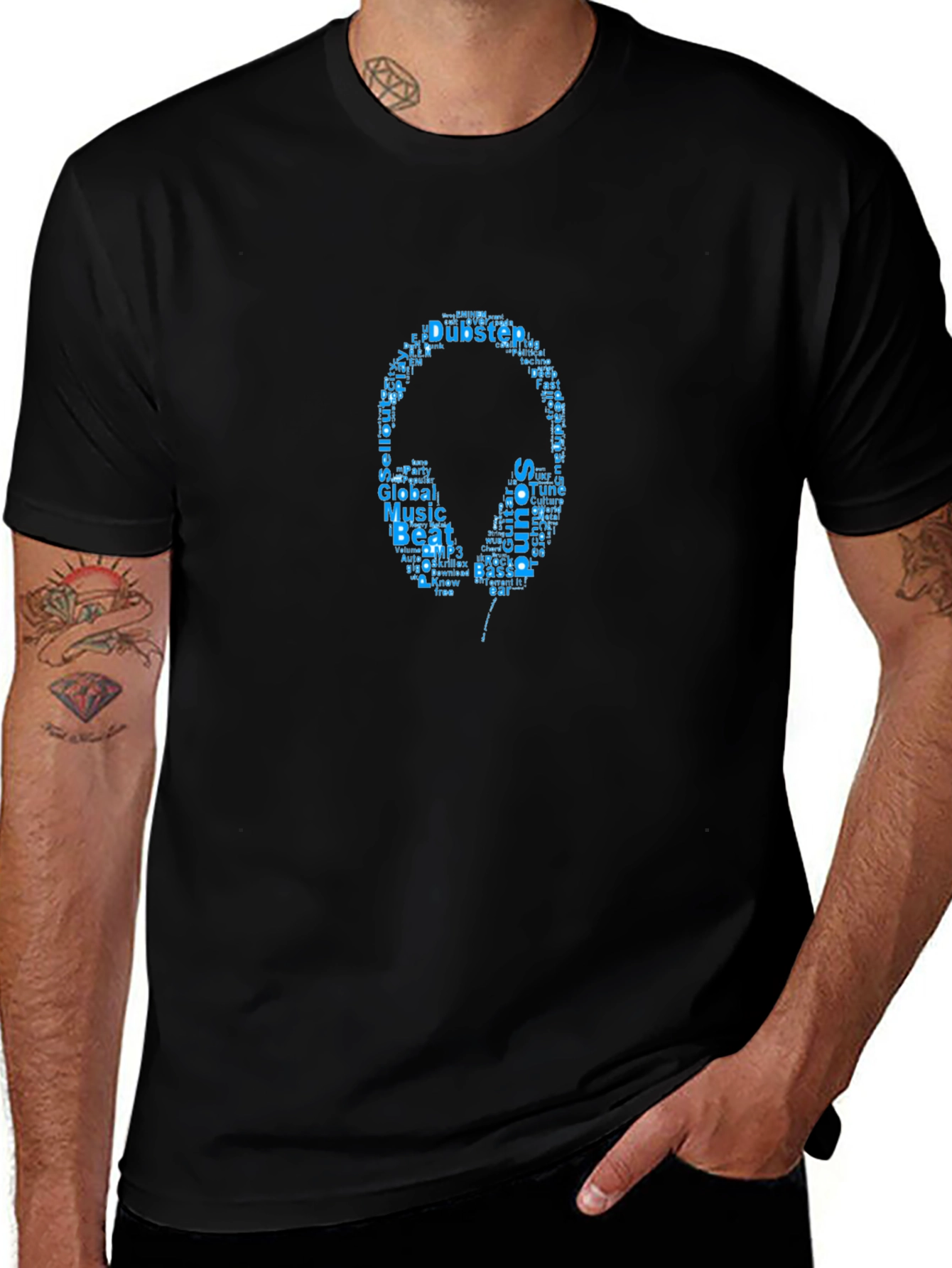 Music Headphones Graphic Print T-Shirt