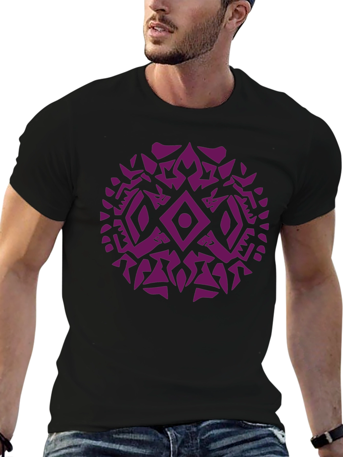 Tribal Geometric Graphic Print Mens T-Shirt