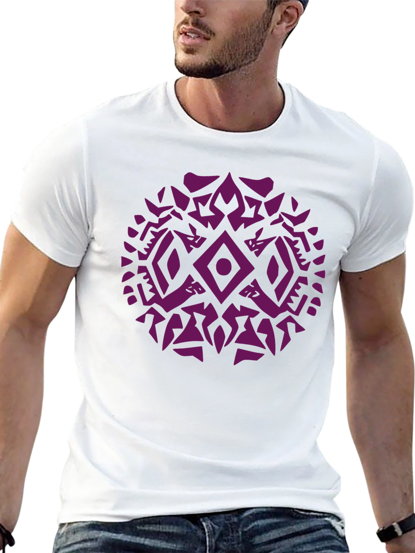 Tribal Geometric Graphic Print Mens T-Shirt
