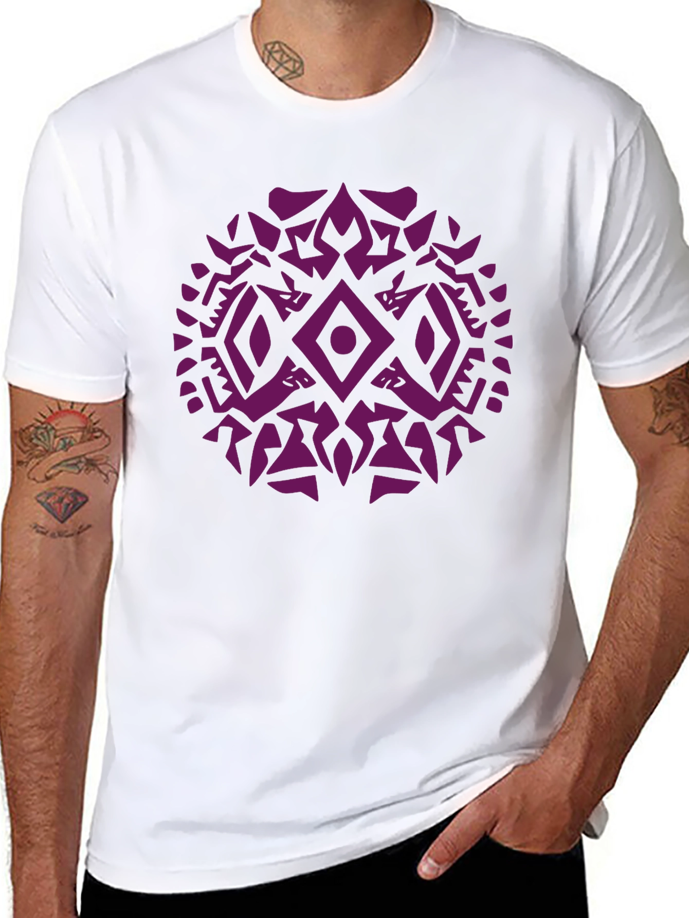 Tribal Geometric Graphic Print Mens T-Shirt