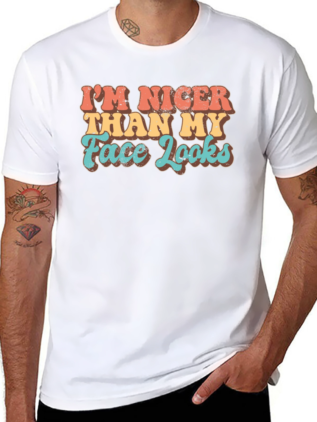 Funny Graphic Tee: Im Nicer Than My Face Looks