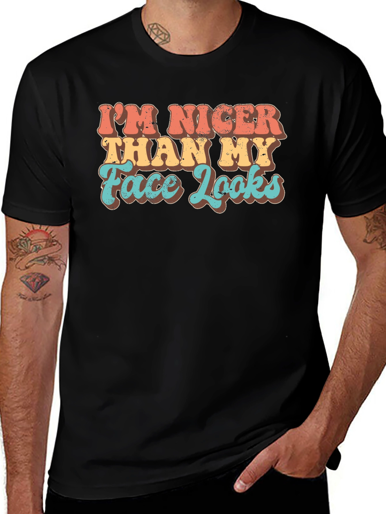 Funny Graphic Tee: Im Nicer Than My Face Looks