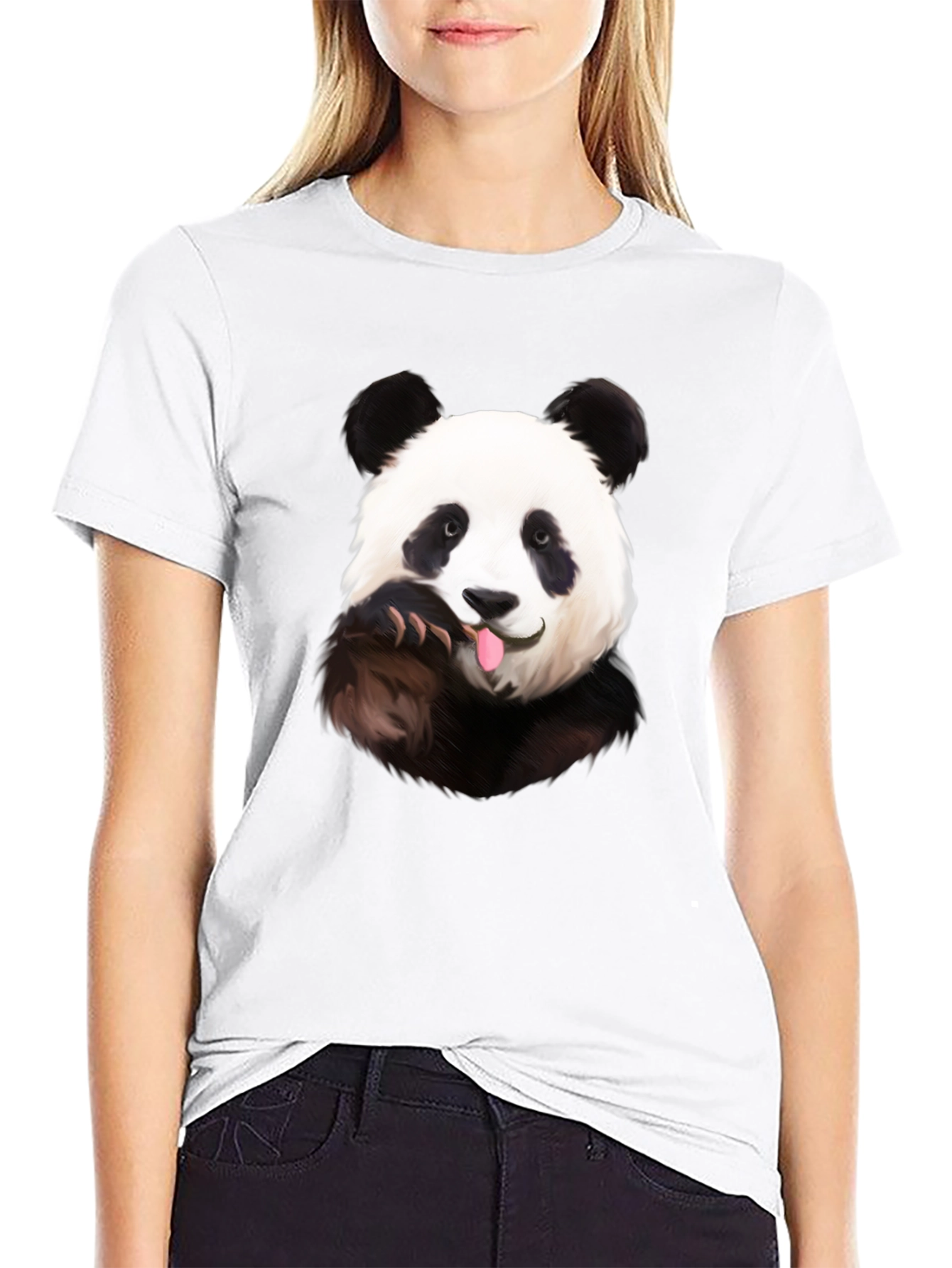 Funny Panda Black T-Shirt