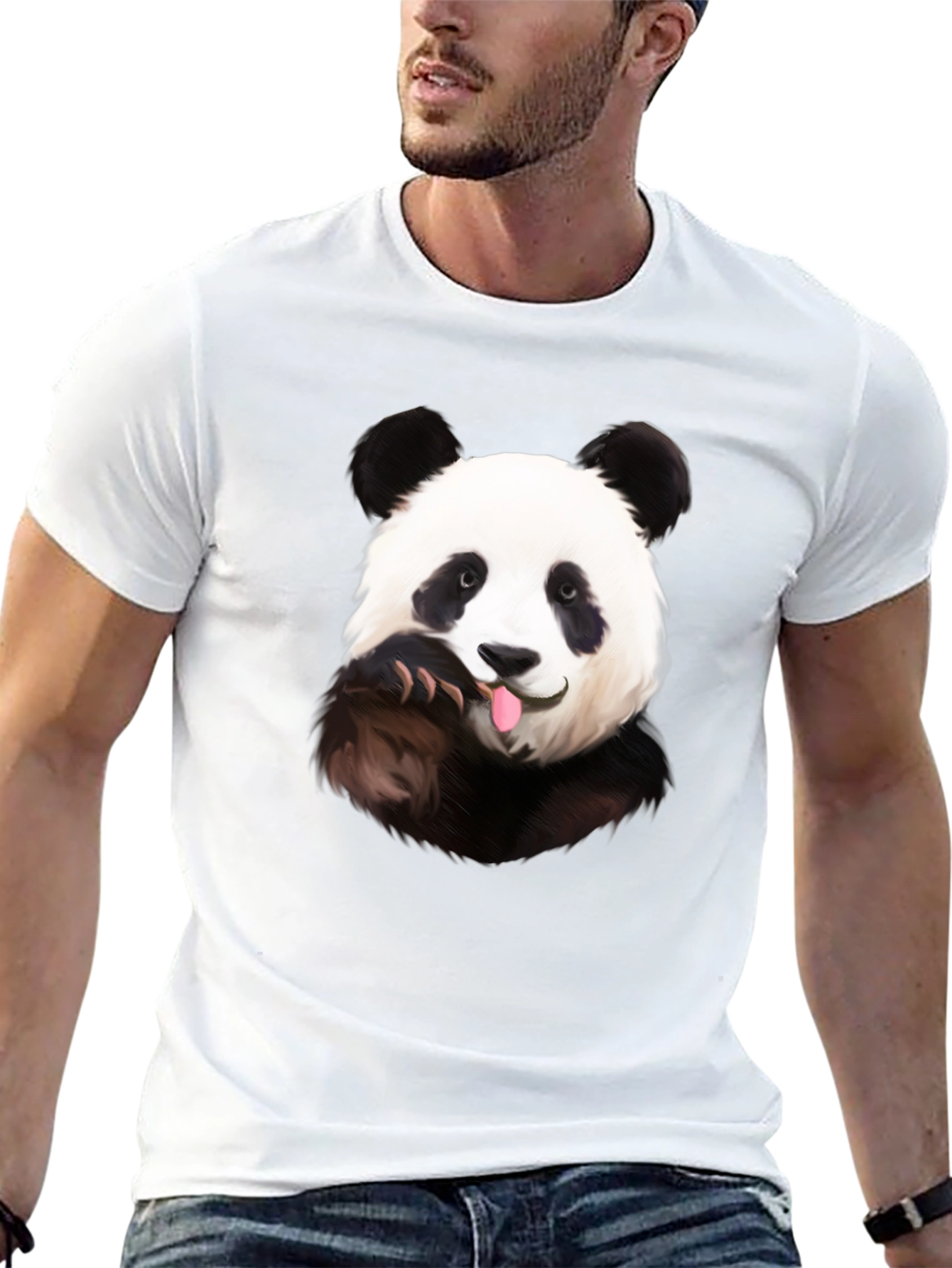 Funny Panda Black T-Shirt