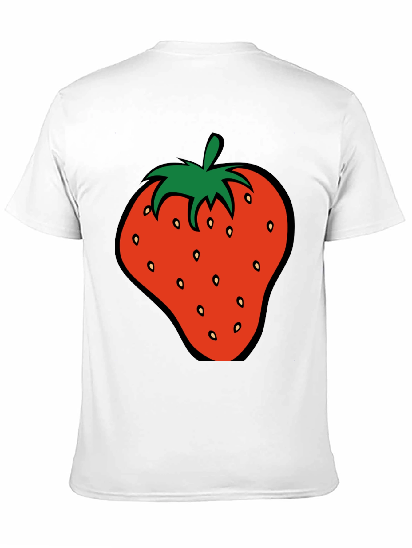 Strawberry Graphic Tee - Black Cotton T-Shirt