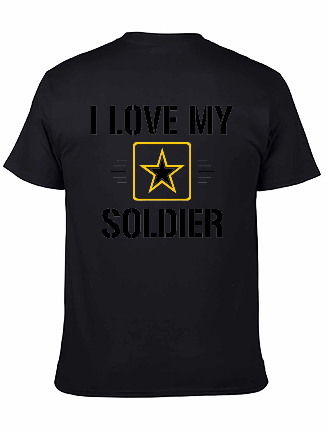 I Love My Soldier Black Graphic Tee