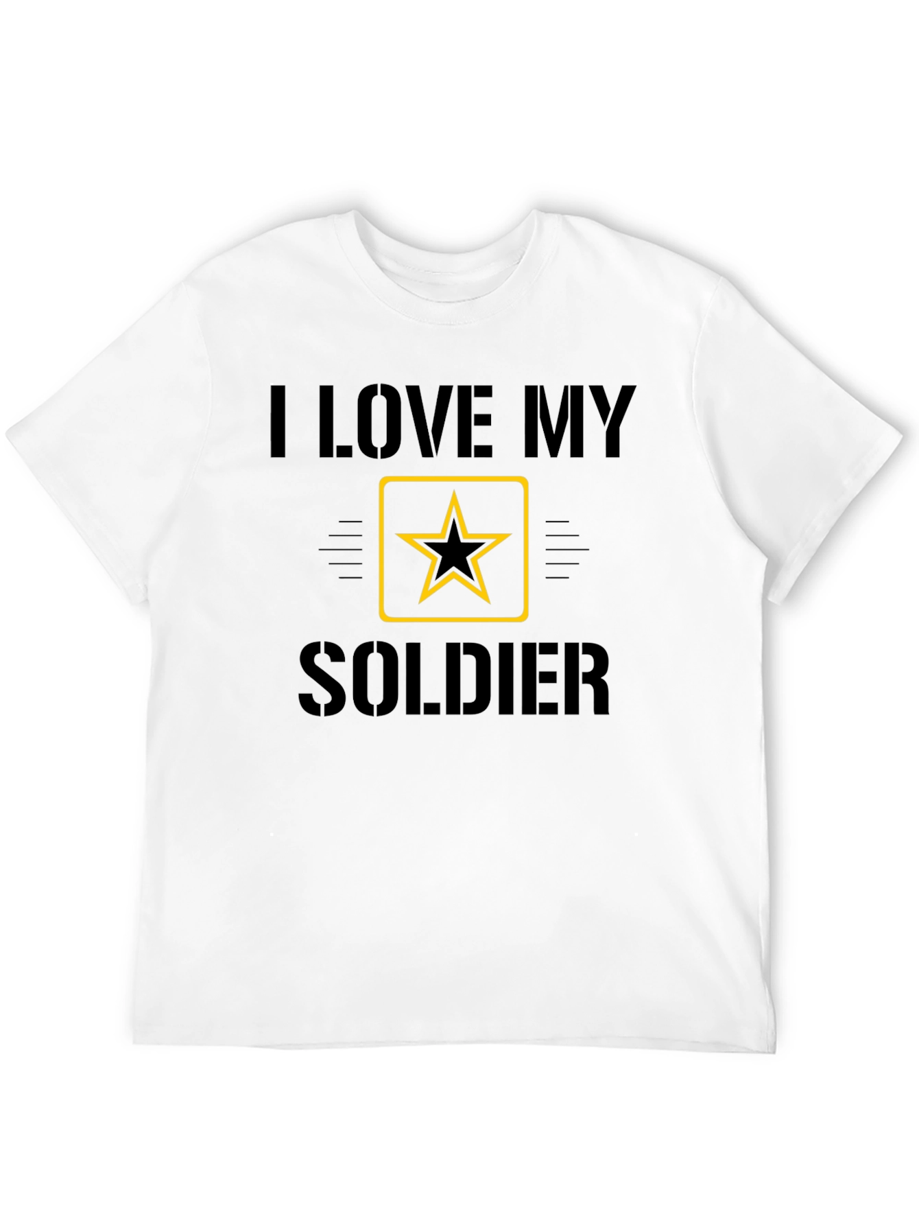 I Love My Soldier Black Graphic Tee