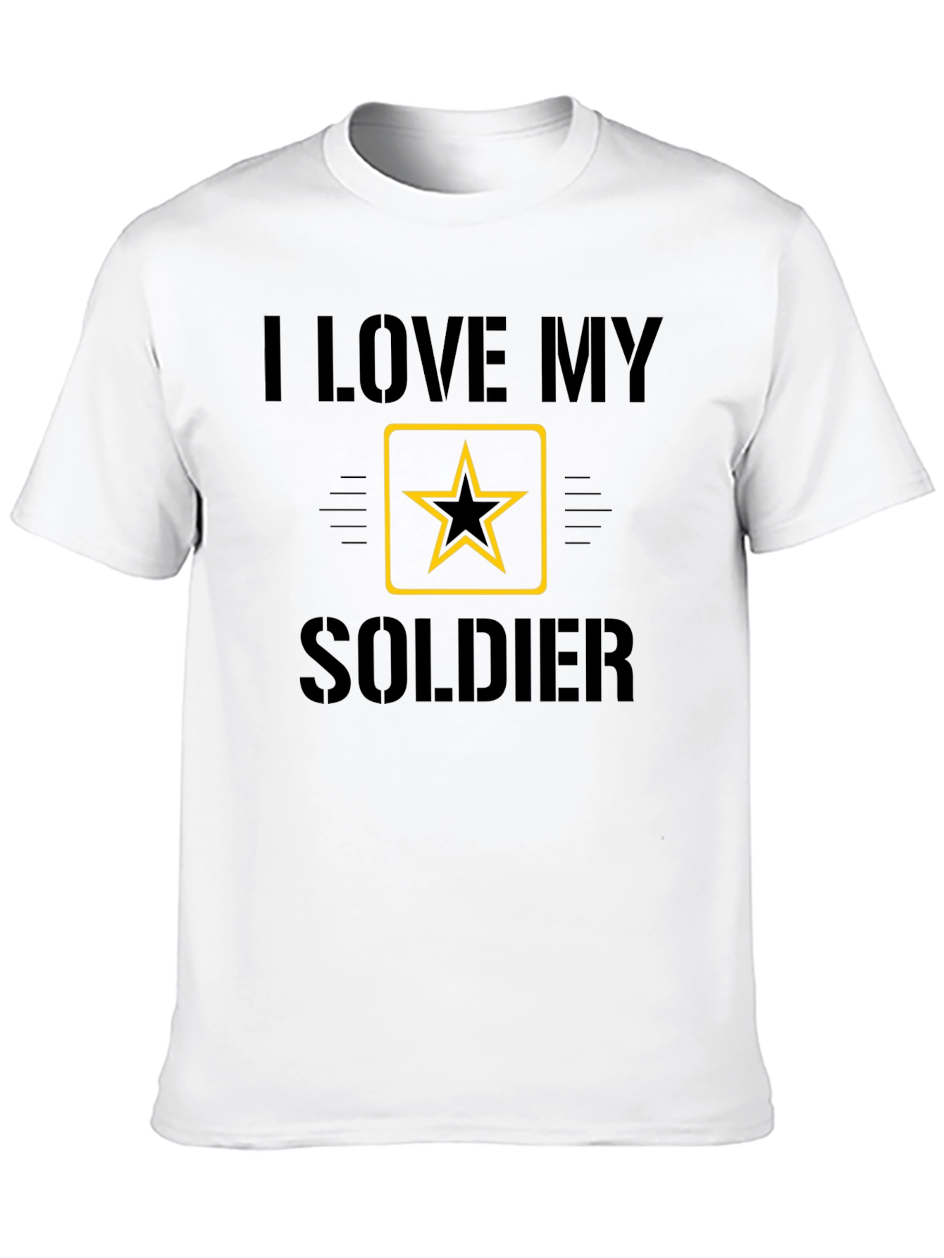 I Love My Soldier Black Graphic Tee
