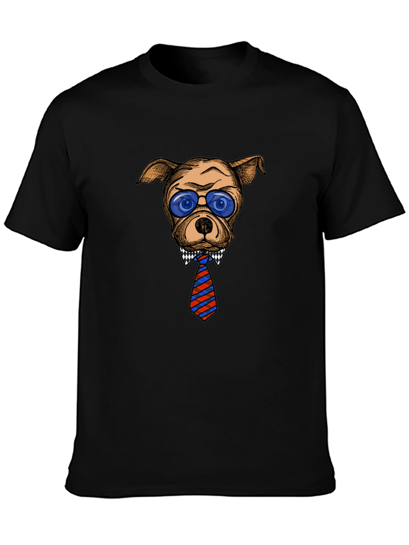 Cool Dog with Tie Graphic T-Shirt