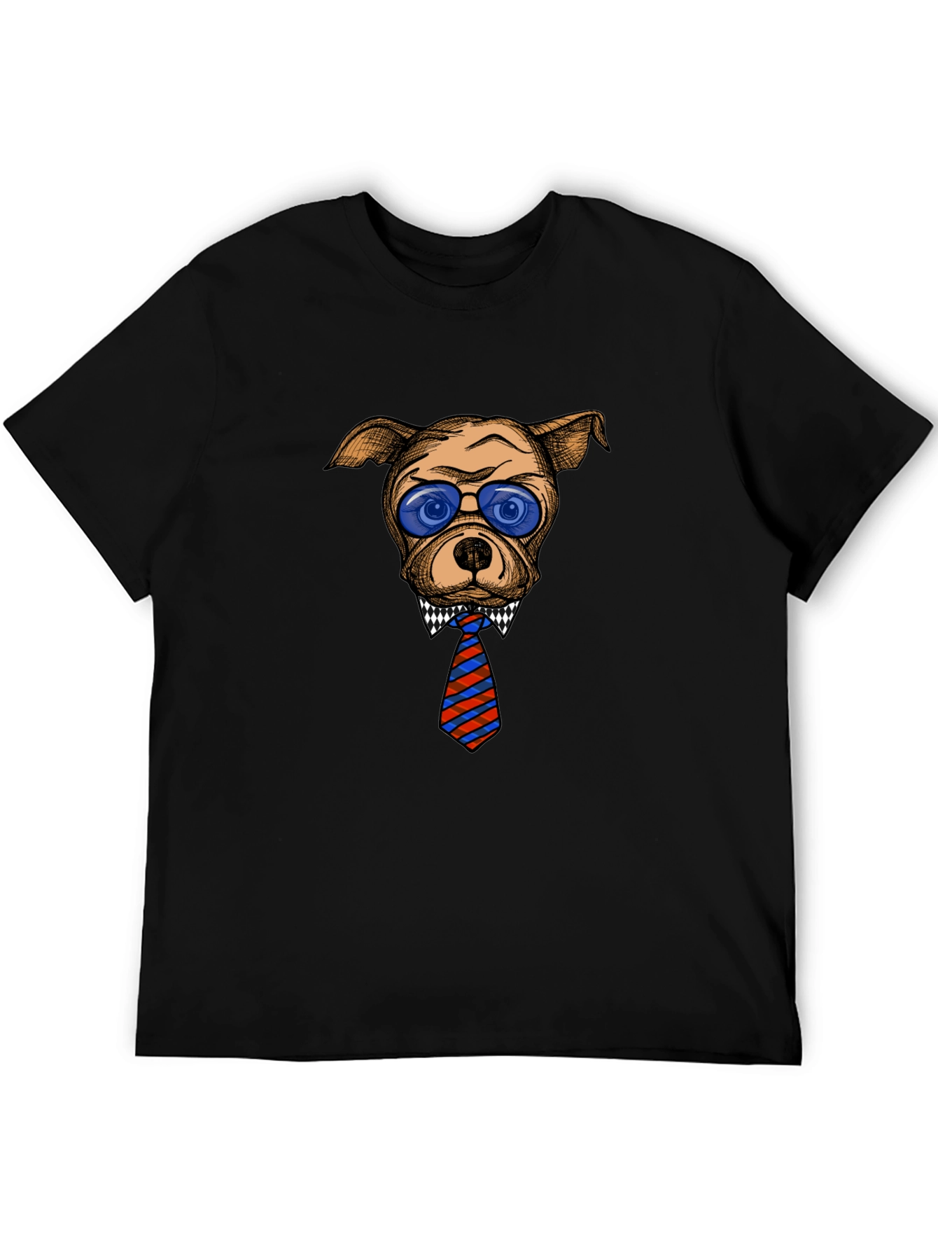 Cool Dog with Tie Graphic T-Shirt