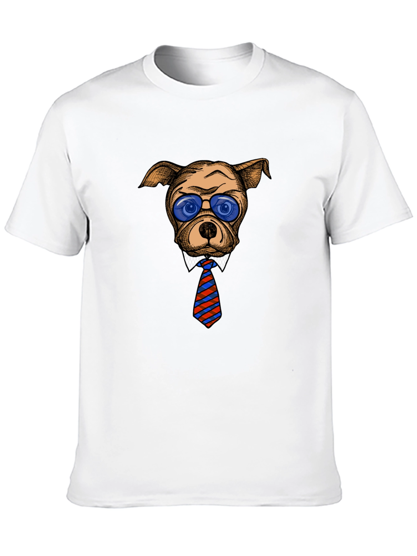 Cool Dog with Tie Graphic T-Shirt