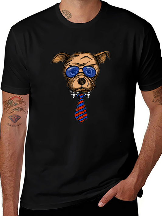 Cool Dog with Tie Graphic T-Shirt
