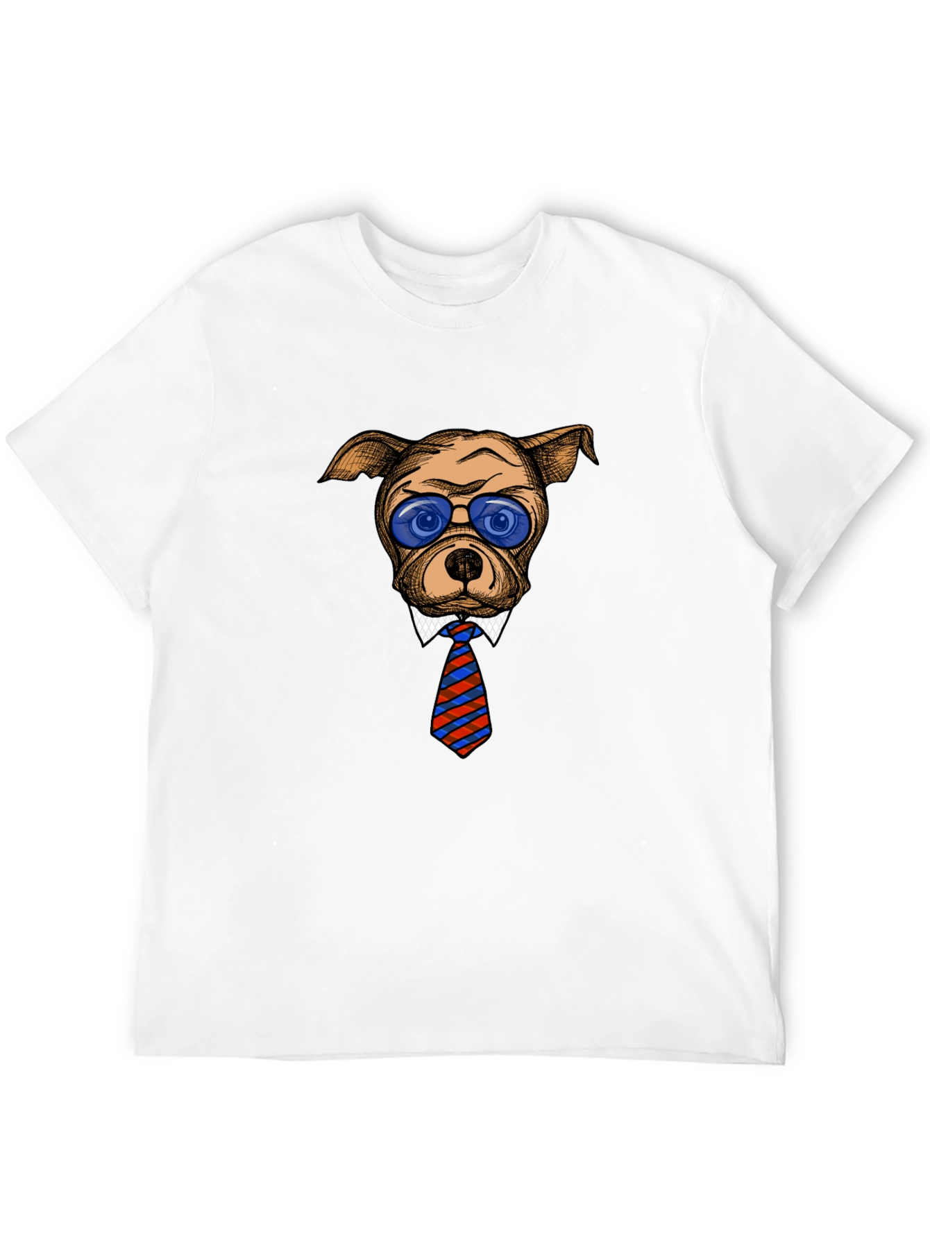 Cool Dog with Tie Graphic T-Shirt
