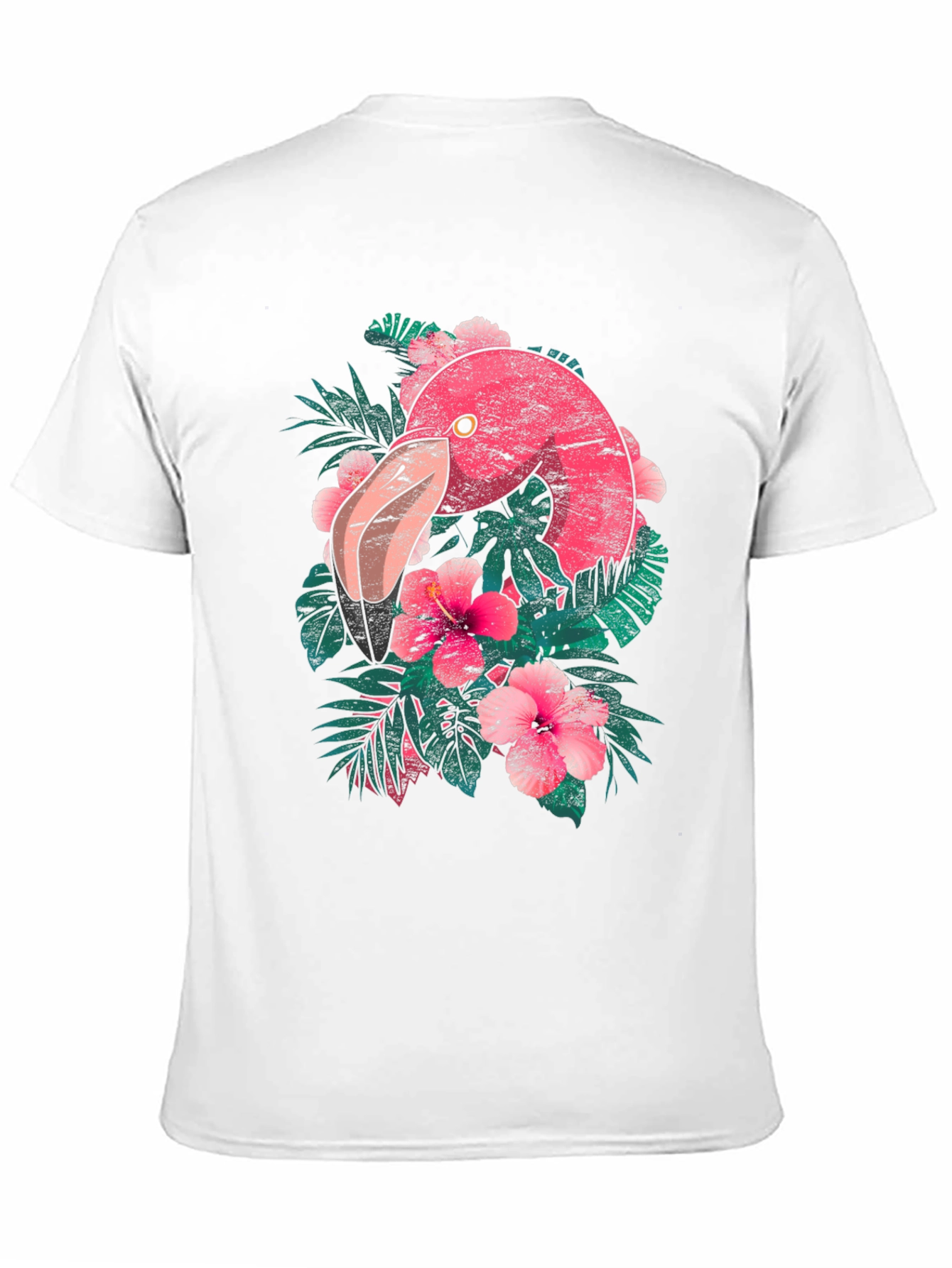 Tropical Flamingo Graphic Tee - Black