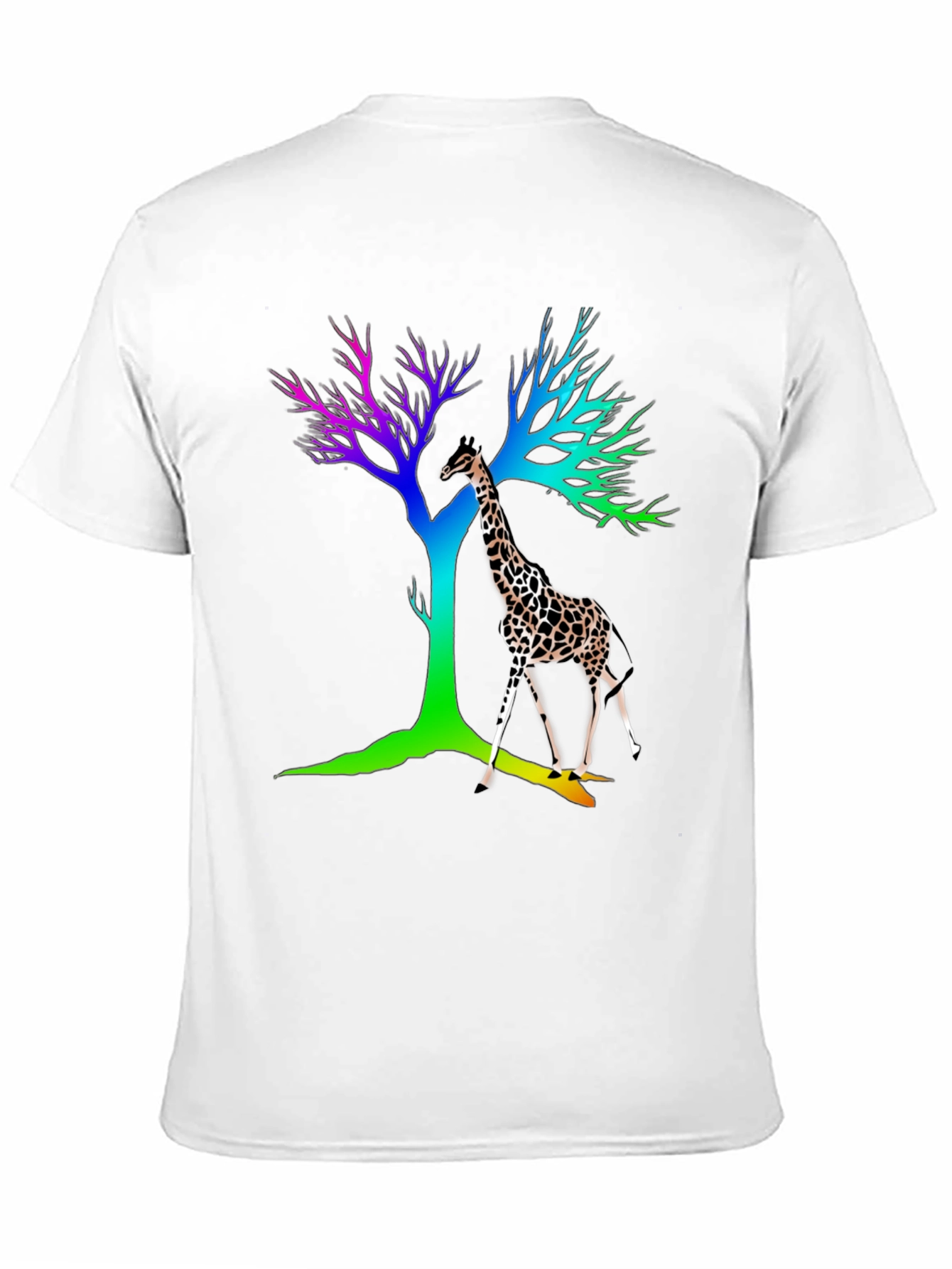 Rainbow Giraffe Tree Graphic Tee