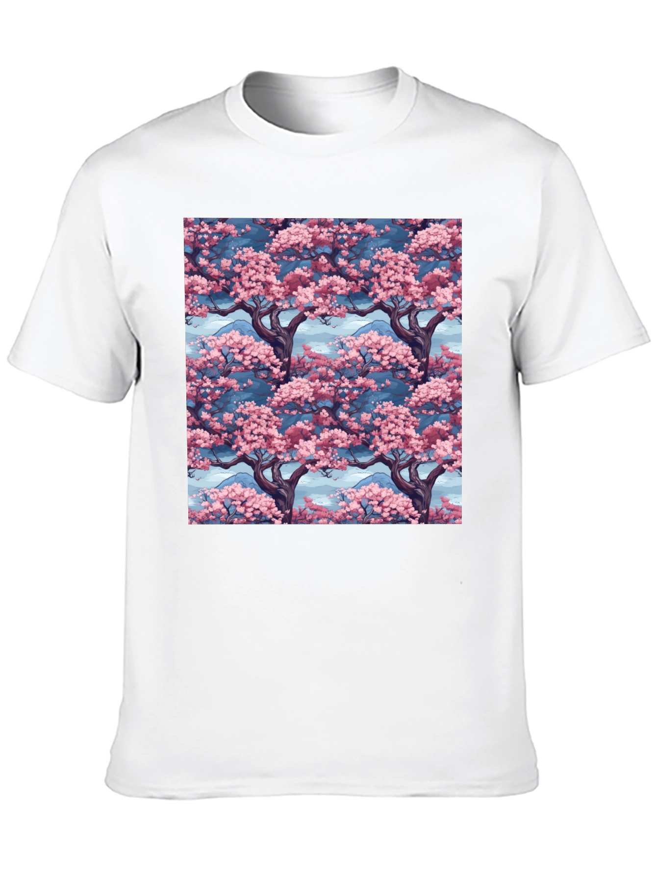 Sakura Tree Print Black T-Shirt