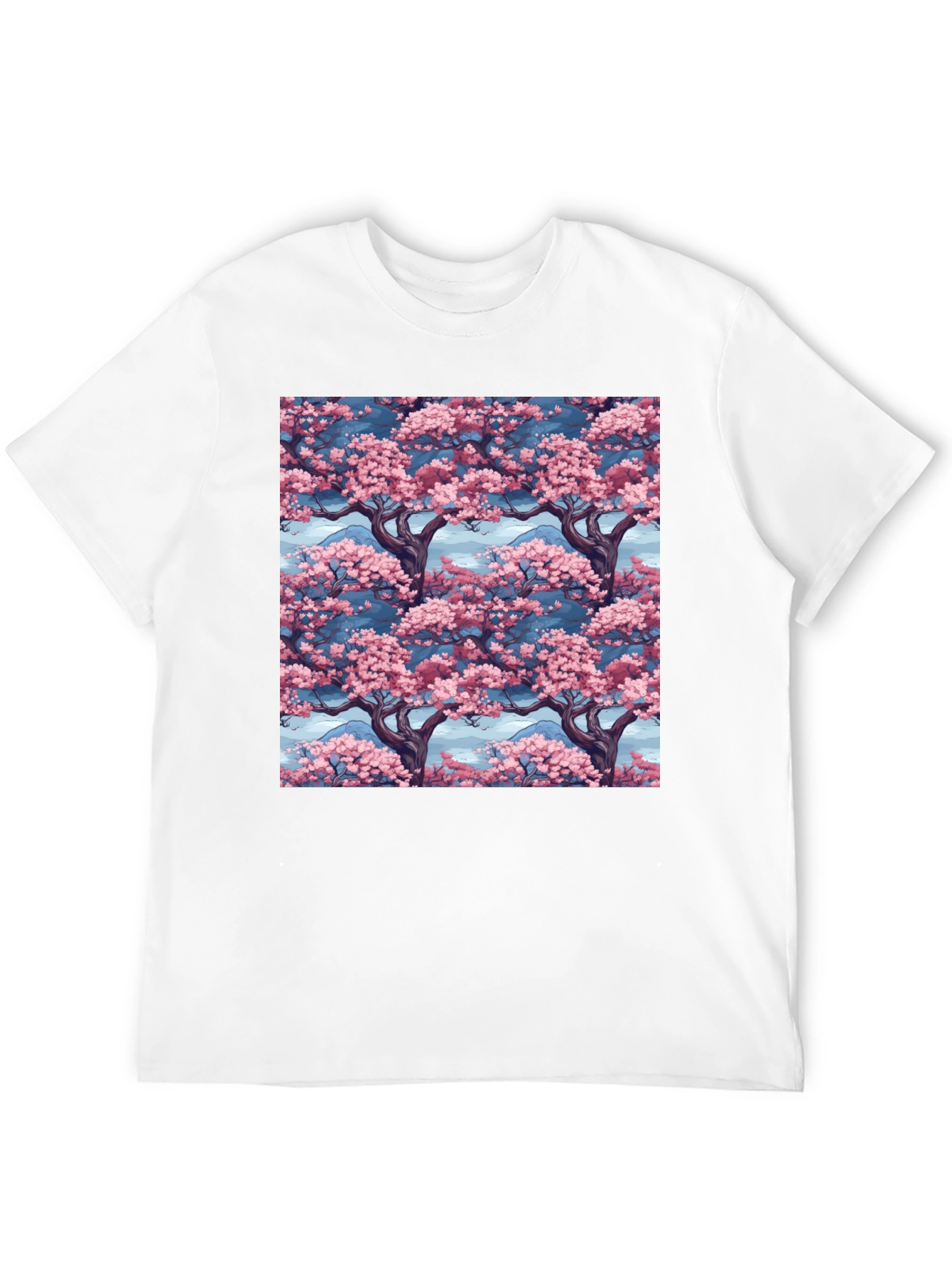 Sakura Tree Print Black T-Shirt