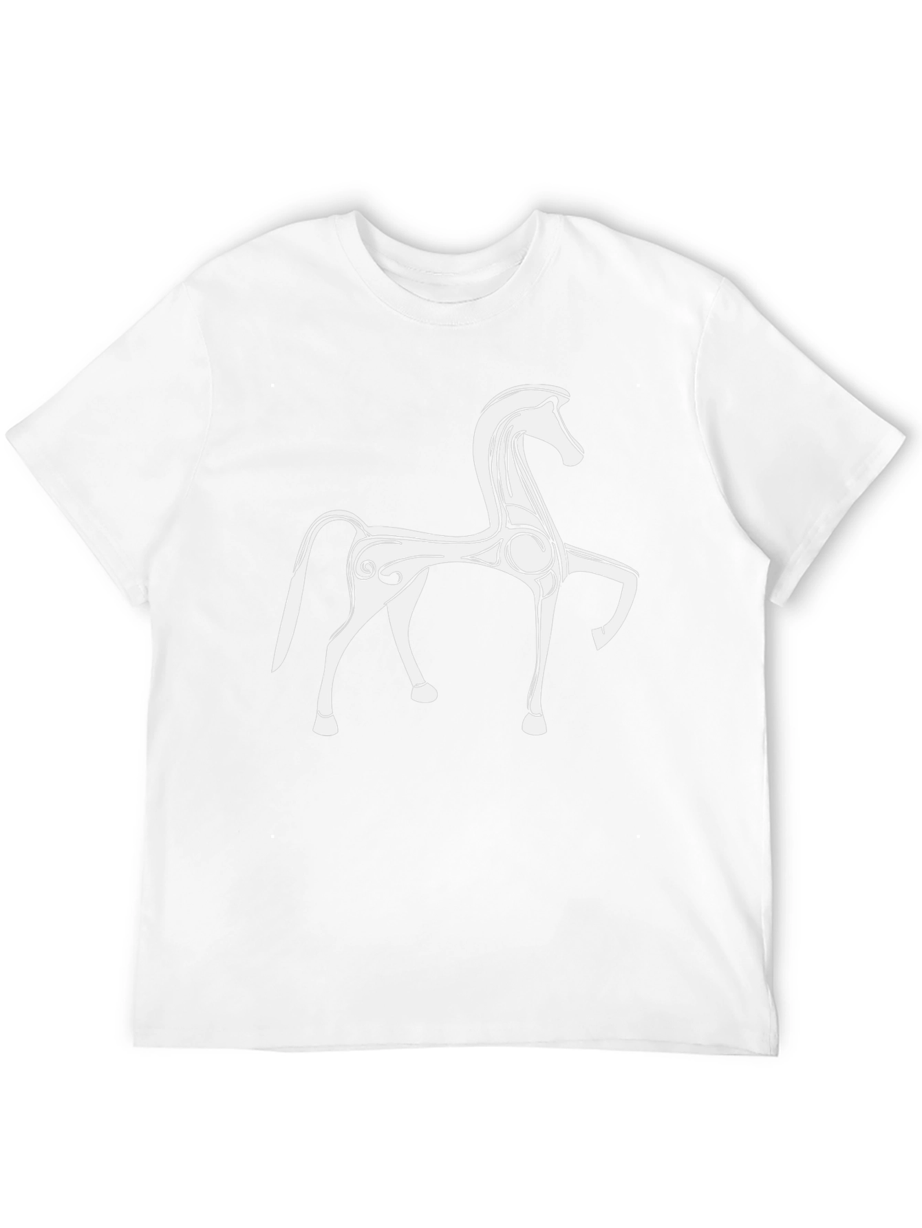 Stylish Black T-Shirt with White Horse Graphic