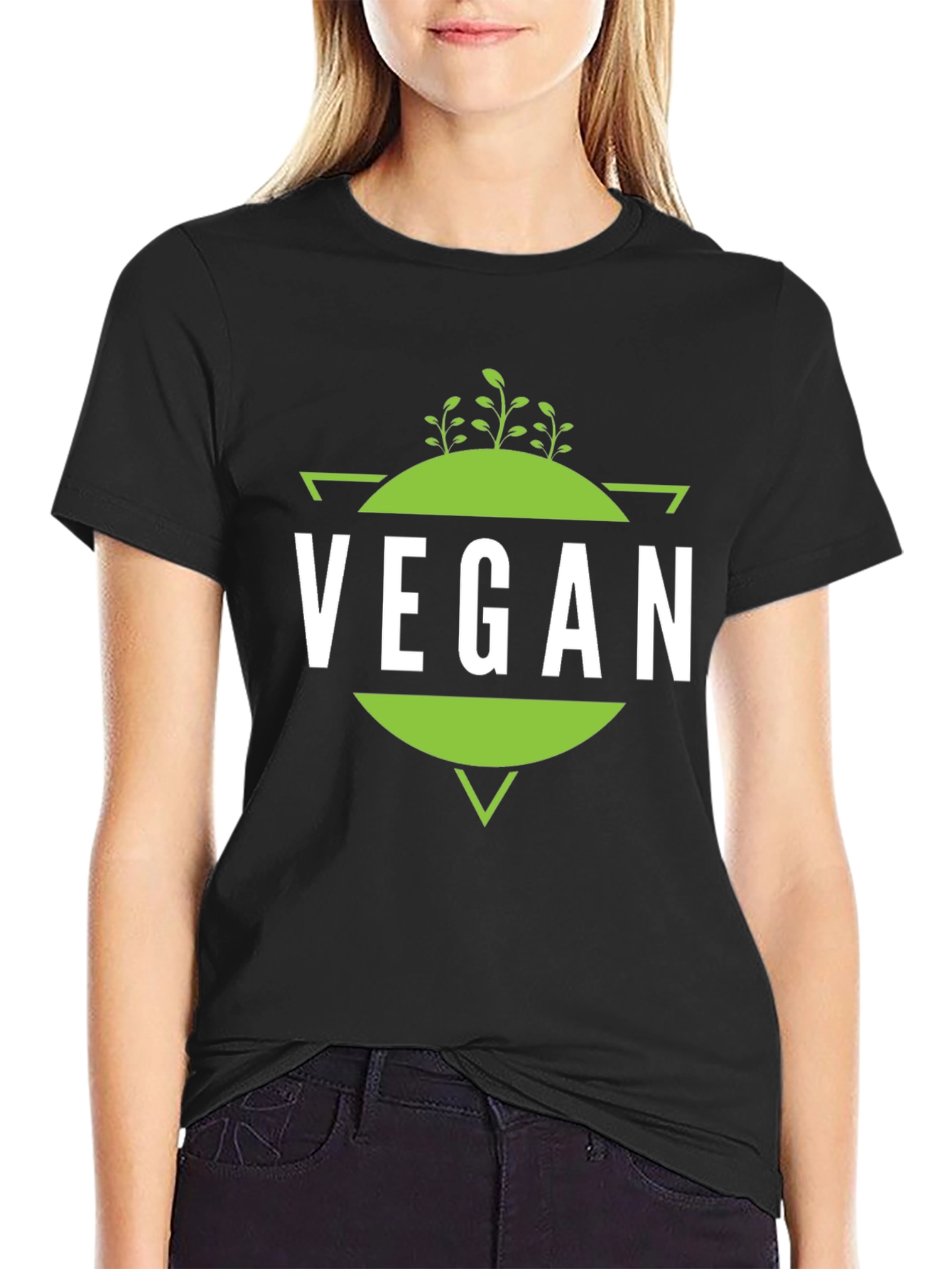 Vegan T-Shirt - Geometric Plant Design