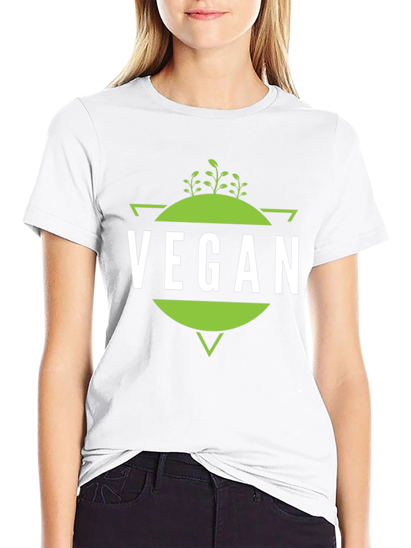 Vegan T-Shirt - Geometric Plant Design