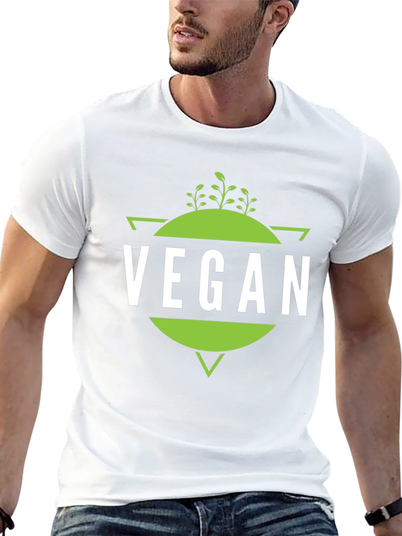 Vegan T-Shirt - Geometric Plant Design