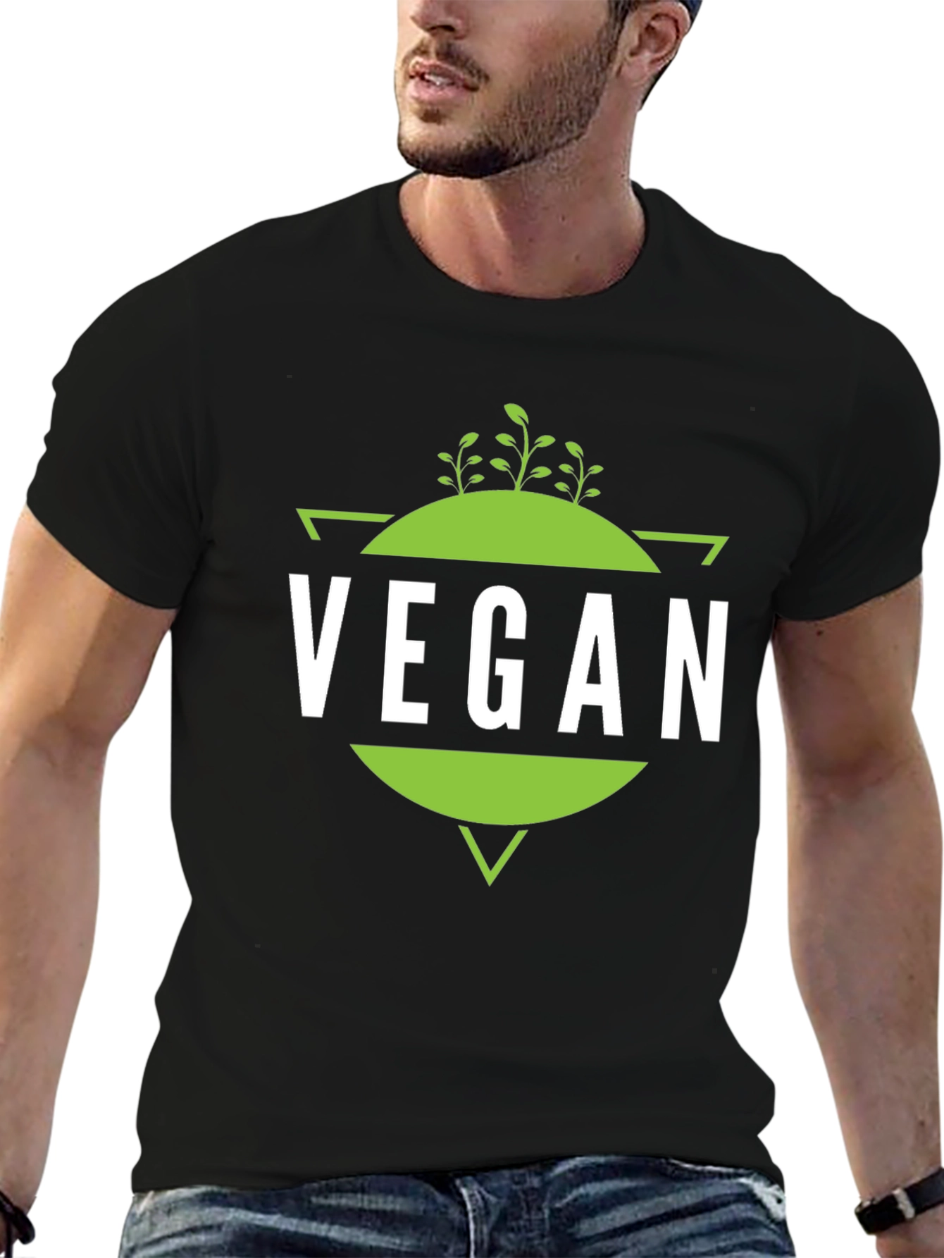Vegan T-Shirt - Geometric Plant Design