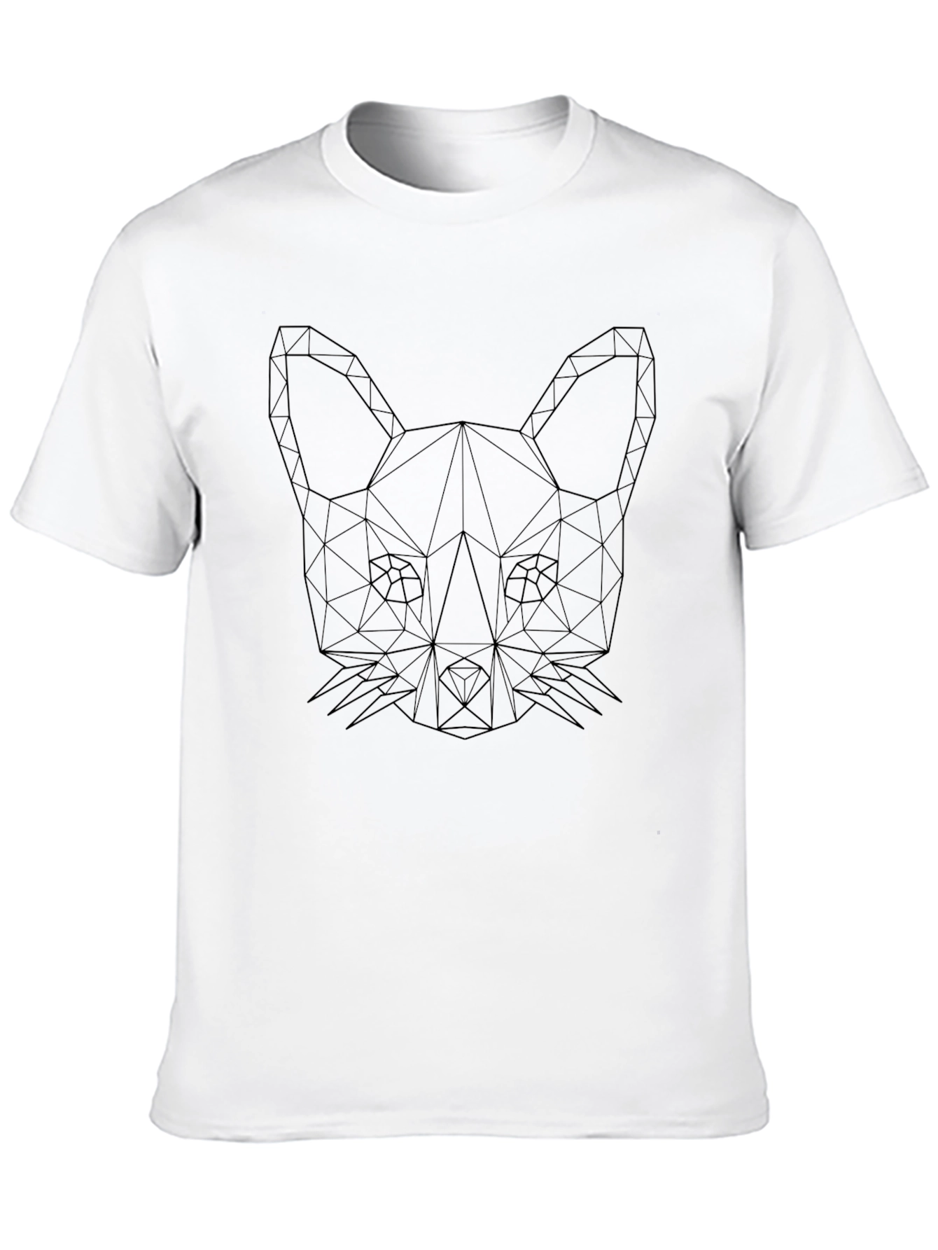 Geometric Fox Graphic Black T-Shirt