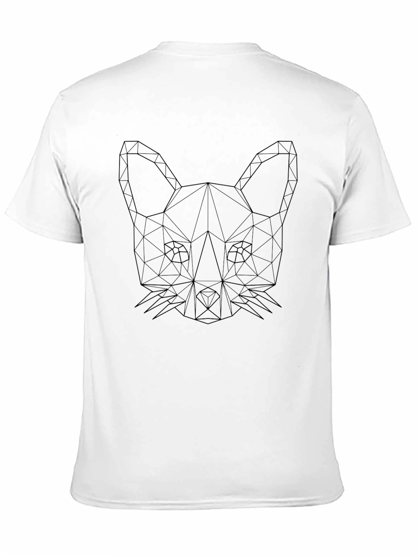 Geometric Fox Graphic Black T-Shirt