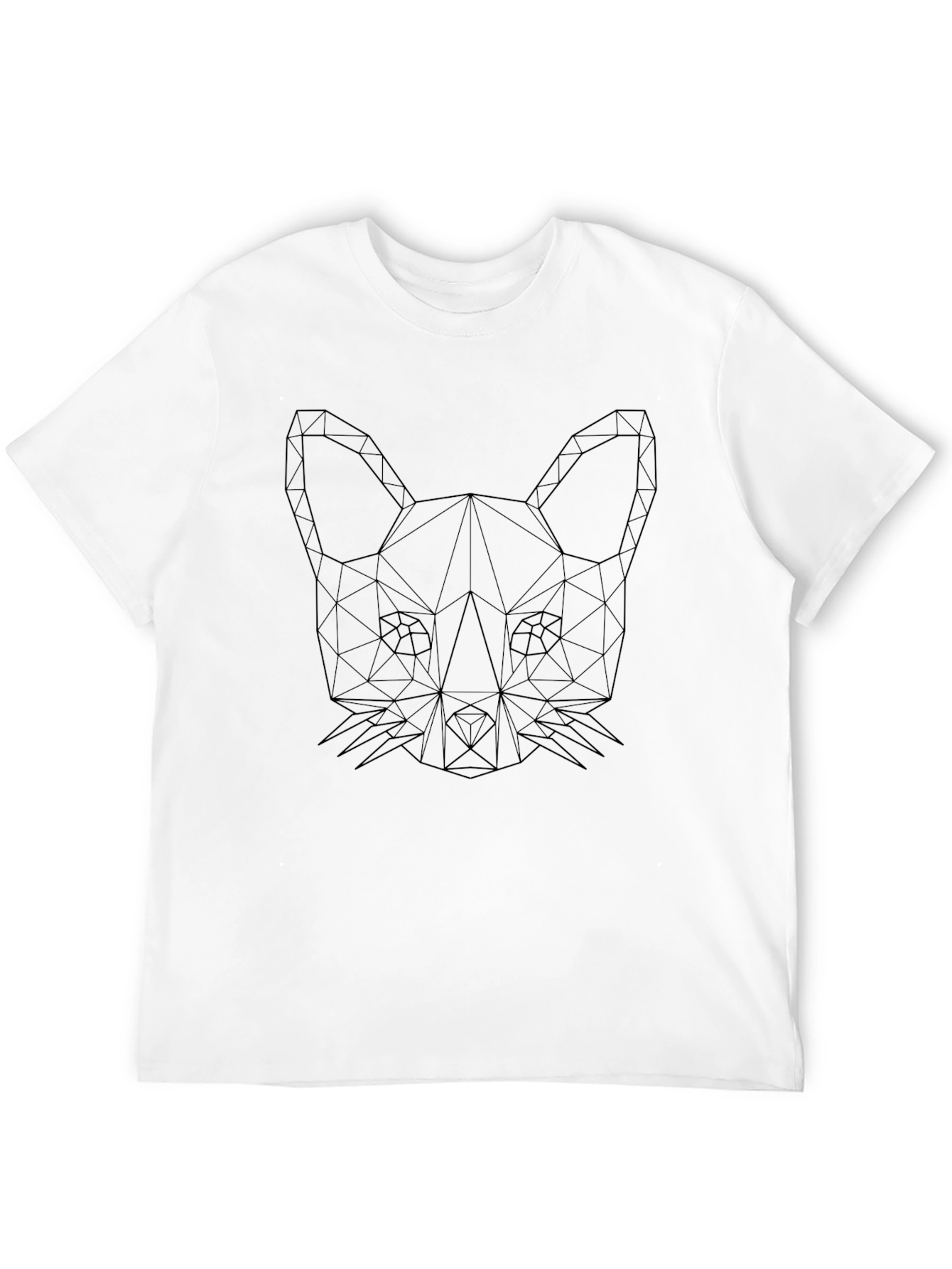 Geometric Fox Graphic Black T-Shirt